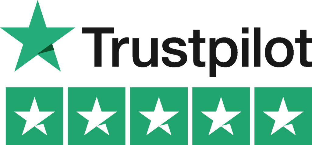 trust pilot 5 star logo in green color