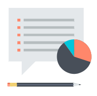 pie chart with pencil